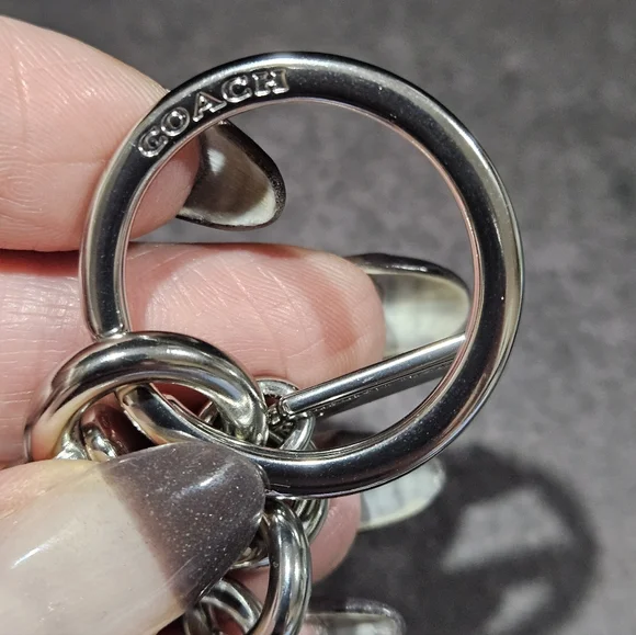 Coach CZ091 Leather Heart Coin Pouch Bag Charm With Cherry Print - Picture 3 of 5